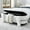 White, variant on Modern Large Storage Entry Bench in Cream Linen Upholstery with Foam Padding - Ideal for Living Spaces