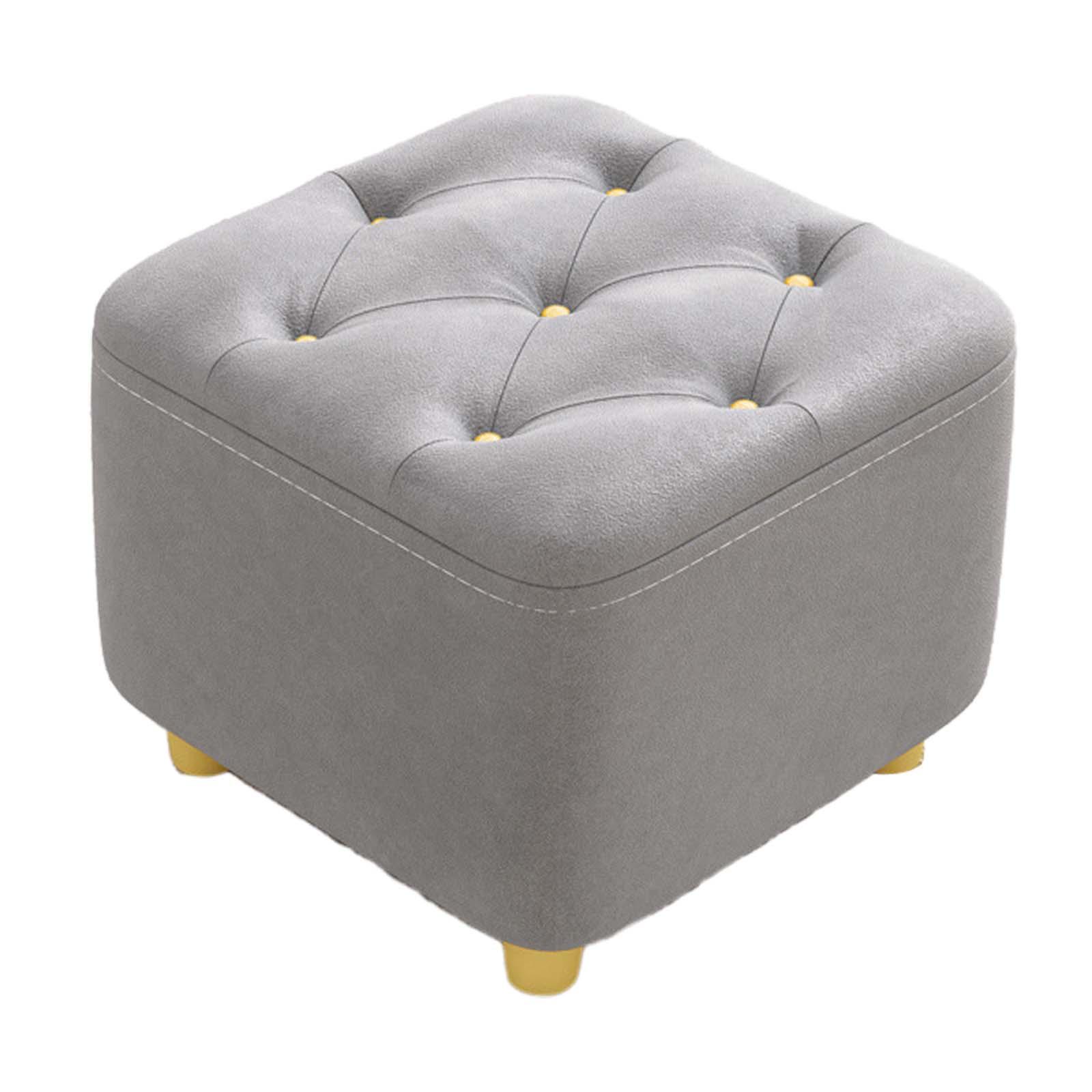 Square Footstool Foot Stool Comfortable Stepstool Creative Ottoman Stool Footrest for Living Room Dressing Room Bedroom Couch gray - image 2 of 8