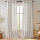 thumbnail image 2 of Cortinas Jinchan de lino con estampado floral, 244 cm de longitud, color gris, 2 paneles, 2 of 8