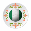 Nigeria National Flag Soccer Football Flower Ceramics Plate Tableware Dinner Dish