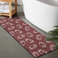 thumbnail image 2 of Maroon Footballs Pattern Bathroom Rugs Mat,Non Slip Microfiber Bathroom Rug,Rubber Backing,Soft Bathroom Mats for Bathroom Floor,Tub and Shower,47x17in(120x43cm), 2 of 5