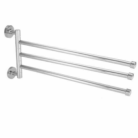 TOALLERO GIRATORIO CON VARILLA GIRATORIA DE 360 PROCESOS PARA MONTAJE EN PARED DE BAÑO, BASE DE ALEACIÓN DE ZINC DE 2 Brasos y Acero inoxidable 201, Toalla para Colgar,