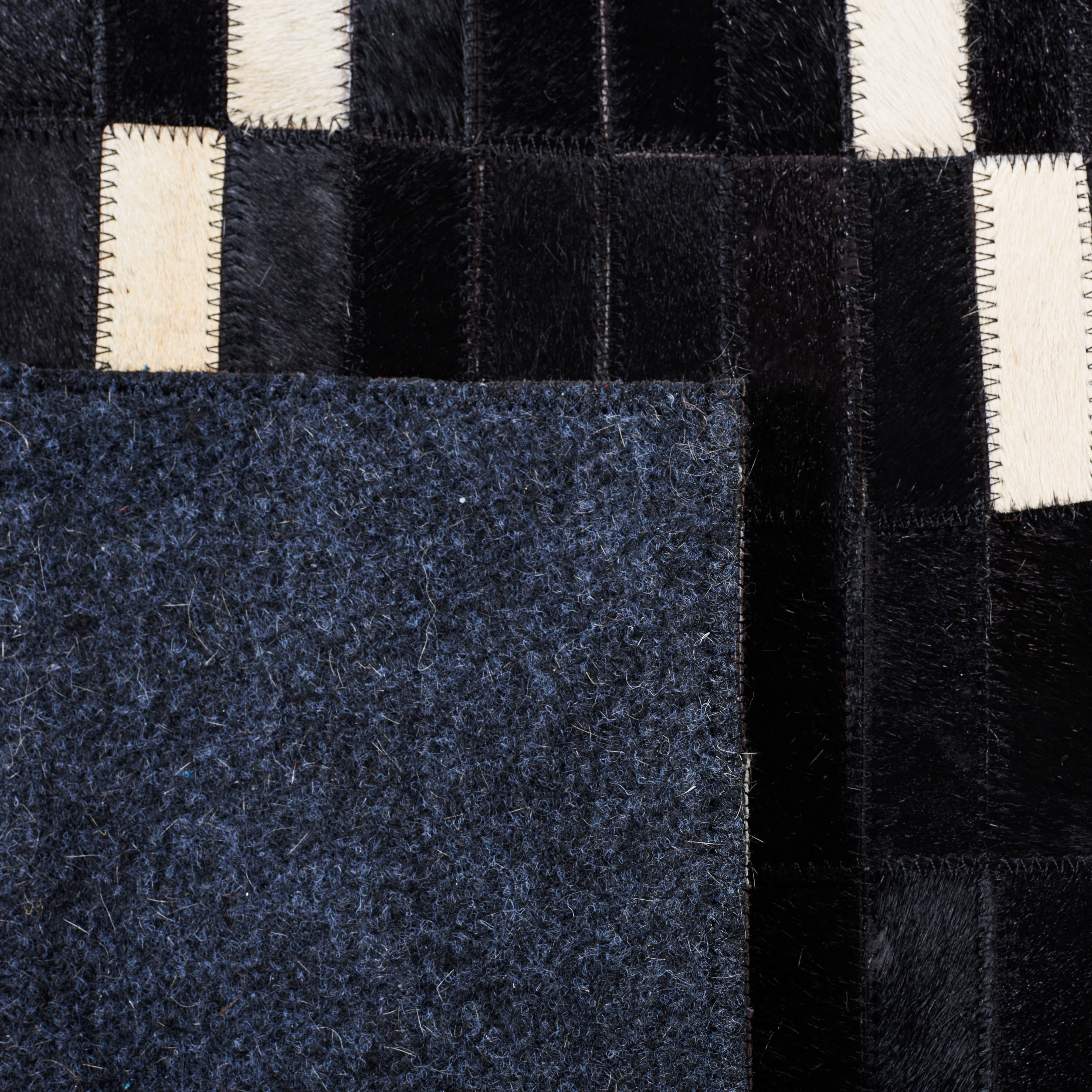 SAFAVIEH Studio Leather Jepson Geometric Area Rug, Black/Beige, 5' x 8'