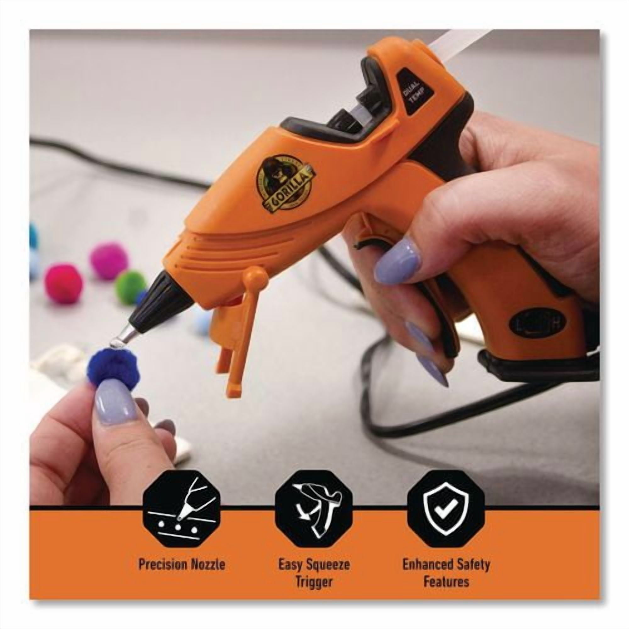 Dual Temp Mini Hot Glue Gun, Orange/Black | Bundle of 2