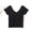Black, variant on Womens Sleepwear Fashion Solid Color Lightweight Pajama Tops Casual Collared Short Sleeve Sleepwear Womens Summer Pajamas