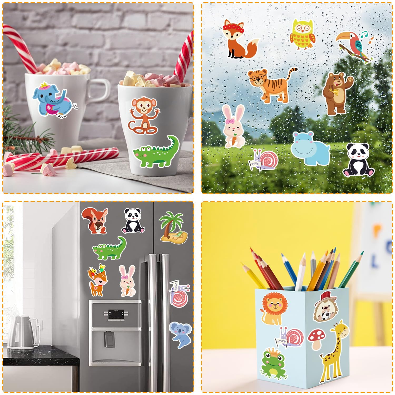 Window Clings Stickers For Gel Decals Thick And Adults Classroom Home Airplane Birthday Party Supplies (jungle Animals)