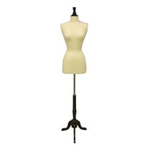 Size 2–4 Female Foam Dress Form with Black Wood Tripod Base & Neck Cap | Model #JF-F2/4W