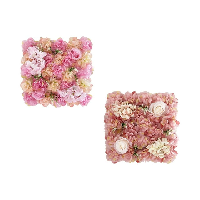 2x Panel de flores artificiales Rosa Boda Hogar Rosa Oscuro loto rosa oscuro