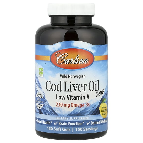 Carlson Laboratories Cod Liver Oil Low Vitamin A 150 Softgel