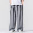 thumbnail image 4 of Lmueinov Mens Cotton Linen Pants Casual Business Pants with Pockets Lightweight Wide Leg Dress Trousers for Men 2026 Vacation Summer Fall Outfits, 4 of 5