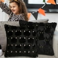 thumbnail image 6 of Decorative Black Cat Throw Pillow with Embroidered Yellow Eyes, Soft Plush Cushion for Sofa, Bed, Chair, Halloween and Home Decor, 18 x 18 Inches, 6 of 6