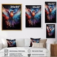 thumbnail image 4 of Designart "Radiant Beauty of Hummingbird in Blue and Yellow II" Animals Canvas Wall Art - Traditional Blue Hummingbird Living Room Canvas Art, 4 of 6