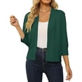 thumbnail image 2 of Ediodpoh Women Lightweight Lace Crochet Cardigan Three Quarter Sleeve Knit Shawl Knit Tops for Women for Layering Green S, 2 of 6