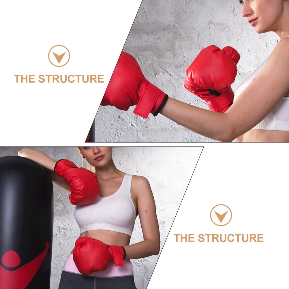 3 Pairs Boxing Gloves Hand Wraps Sparring Kit Kids Mittens The Fitness Child Red