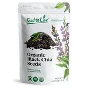 Organic Black Chia Seeds, 0.5 Pounds  Non-GMO, Sproutable, Kosher, Raw, Vegan  by Food to Live