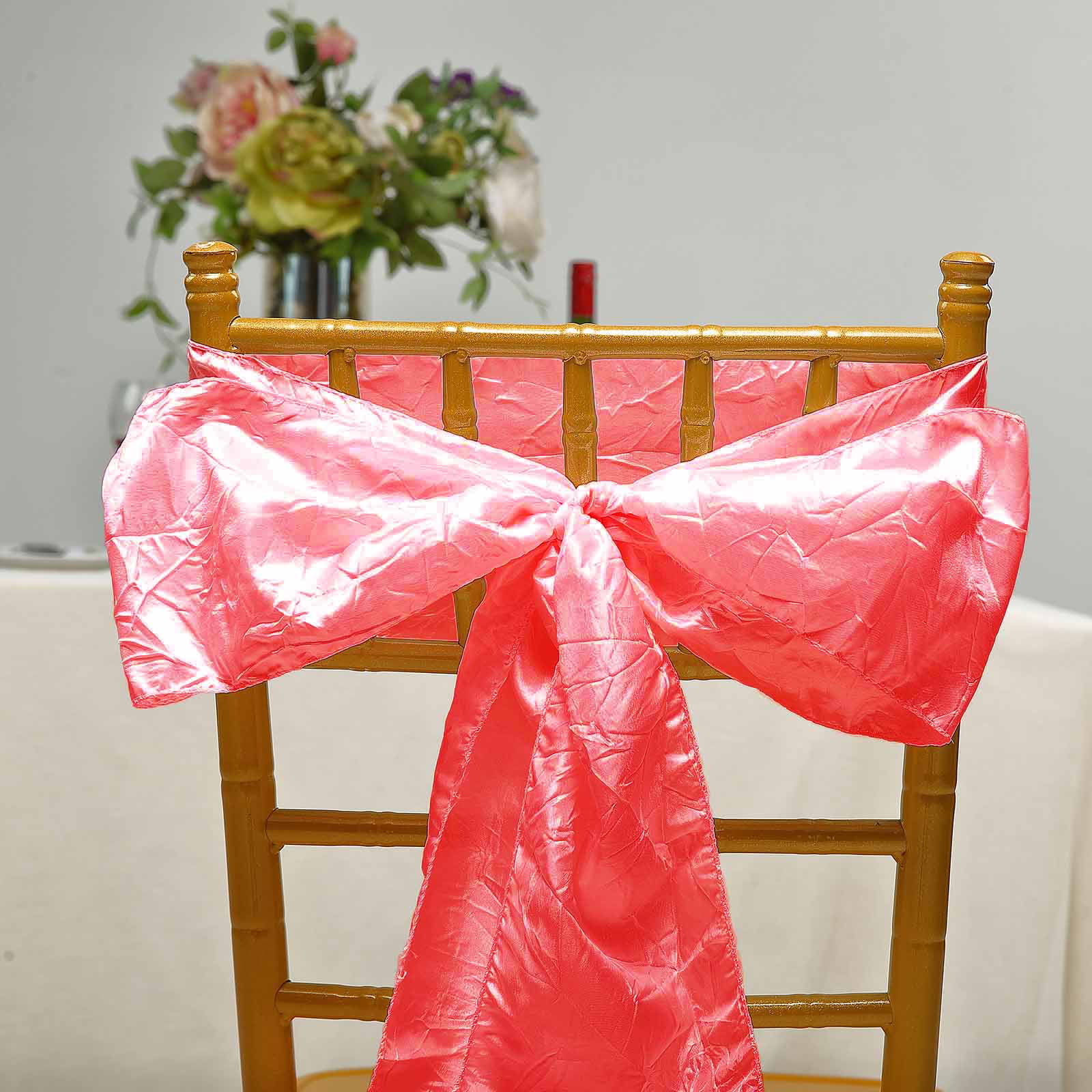 Tissue Lame Chair Sashes 6" x108" Bow Metallic 100% Polyester 8 COLORS Wedding 