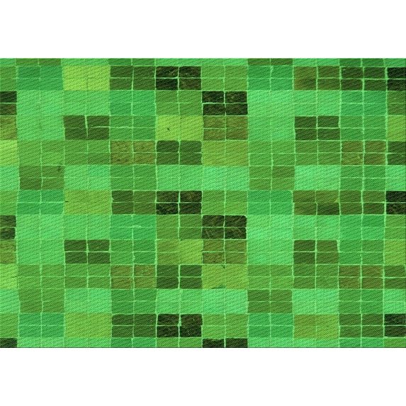 Ahgly Company Indoor Rectangle Patterned Green Area Rugs, 2' x 4'