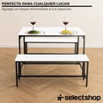 thumbnail image 5 of uego De Mesa Y Sillas de Comedor Mesa De Cocina De Madera MDF Rústica con 2 Bancas 4 Asientos Ideal para Casa Cocina Vintage (Café), 5 of 5