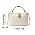 thumbnail image 6 of Rumanland Women's White Quilted Top Handle Crossbody Bag, 6 of 7