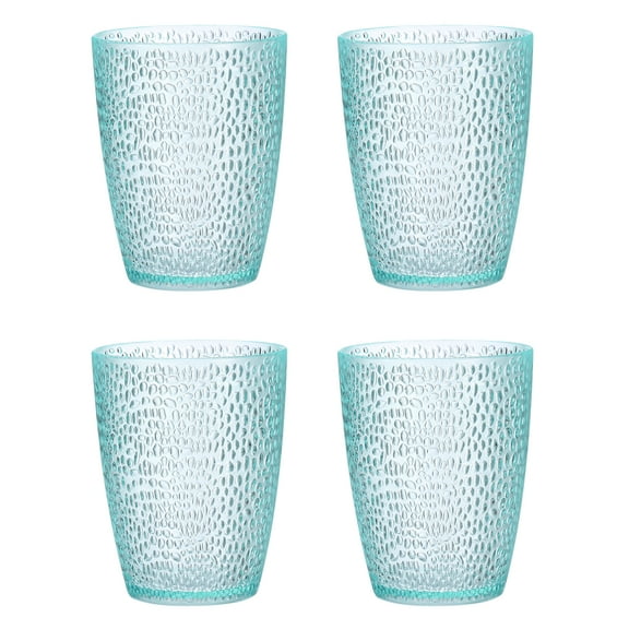 Vasos de acrílico de 10oz Uxcell, paquete de 4, vasos reutilizables de plástico para el hogar y al aire libre, azul claro