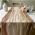 thumbnail image 6 of Yeciiwht Gradient Crinkle Table Runner – 71*35in Boho Sheer Gauze Table Flag for Wedding Party Decor, Multicolor Blended Draping Cloth for Dining & Event Tables, 6 of 6