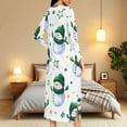 thumbnail image 5 of Xmas Elk Robes for Women Long,Soft Zipper Nightgown Long Sleeve Housecoat with Pocket Comfy Bathrobes Knee Length Pajama Dress Plus Size Loungewear Nightwear Gift for Mother, 5 of 9