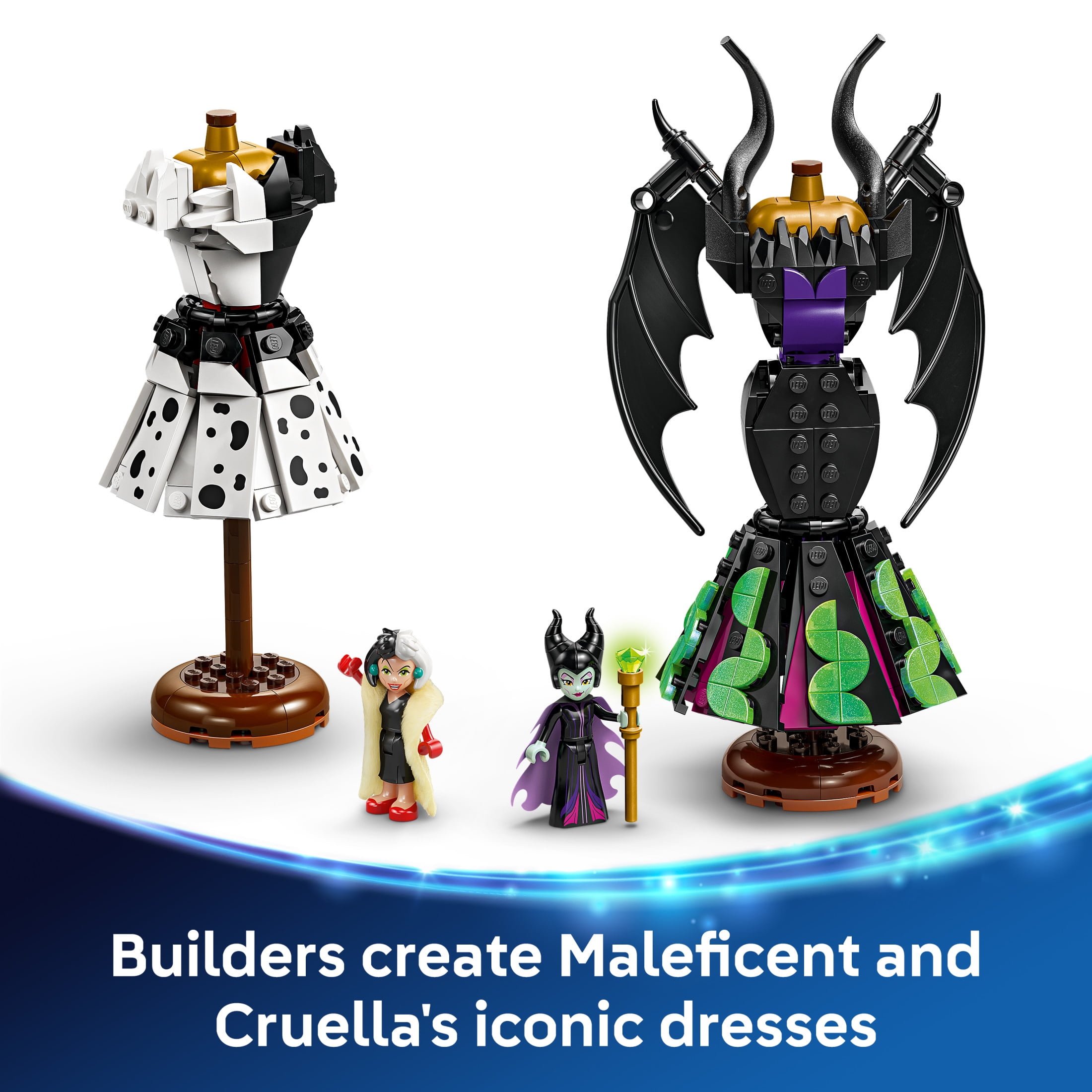 LEGO Disney Villains Maleficent’s and Cruella De Vil’s Dresses Kids Toy - Fashion Building Toy for Girls and Boys, Ages 9+ - Kids Toy for Disney Fans - Gift Idea for Birthdays & Holidays - 43262
