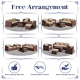 thumbnail image 3 of KIGOTY 7 Piece Outdoor Patio Furniture, Wicker Rattan Outdoor Conversation Set Sectional Sofas for Backyard, Garden, Brown Rattan-Camel, 3 of 7