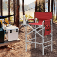thumbnail image 4 of Magshion Folding Camping Director Chair with Side Table & Storage Pocket, for Adult Beach, Fishing Trip Picnic Lawn Concert Outdoor, Red, 4 of 12