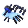 thumbnail image 3 of Lipstore 7 Piece Ab Workout Roller Wheel Kit Complete Accessory Fitness Equipment Set Blue, 3 of 8