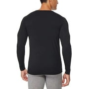 32 Degrees Mens 2-Pack Performance Lightweight Thermal Baselayer Crewneck Top (Black/Black, Small)