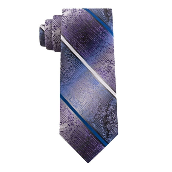 Van Heusen Men’s Harvey Paisley Assorted Stripe Ties, Purple