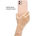thumbnail image 5 of Case for iPhone 11 6.1 inch, Slim Soft Liquid Silicone Phone Case with Tempered Glass Back Fashion Hand Strap Shockproof TPU Bumper Cover - Sand Pink, 5 of 7