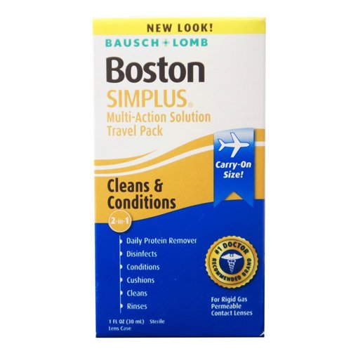 Boston Simplus Multi Action Contact Lens Solution, Travel Kit By Bausch