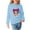 Light Blue-2, variant on Little Girl Sweatshirts Size 6 Fashion Graphic Long Sleeve Casual Cotton Shirt 3-11T Kids Fall Pullover Top, Light Blue, 3 Years
