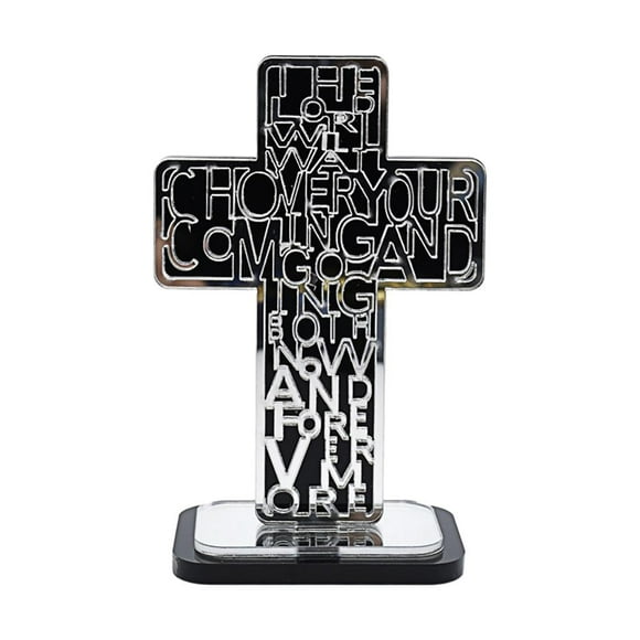 Crucifijo Escritura Escultura Artículos Oración por Suministros de oficina Dormitorio plata