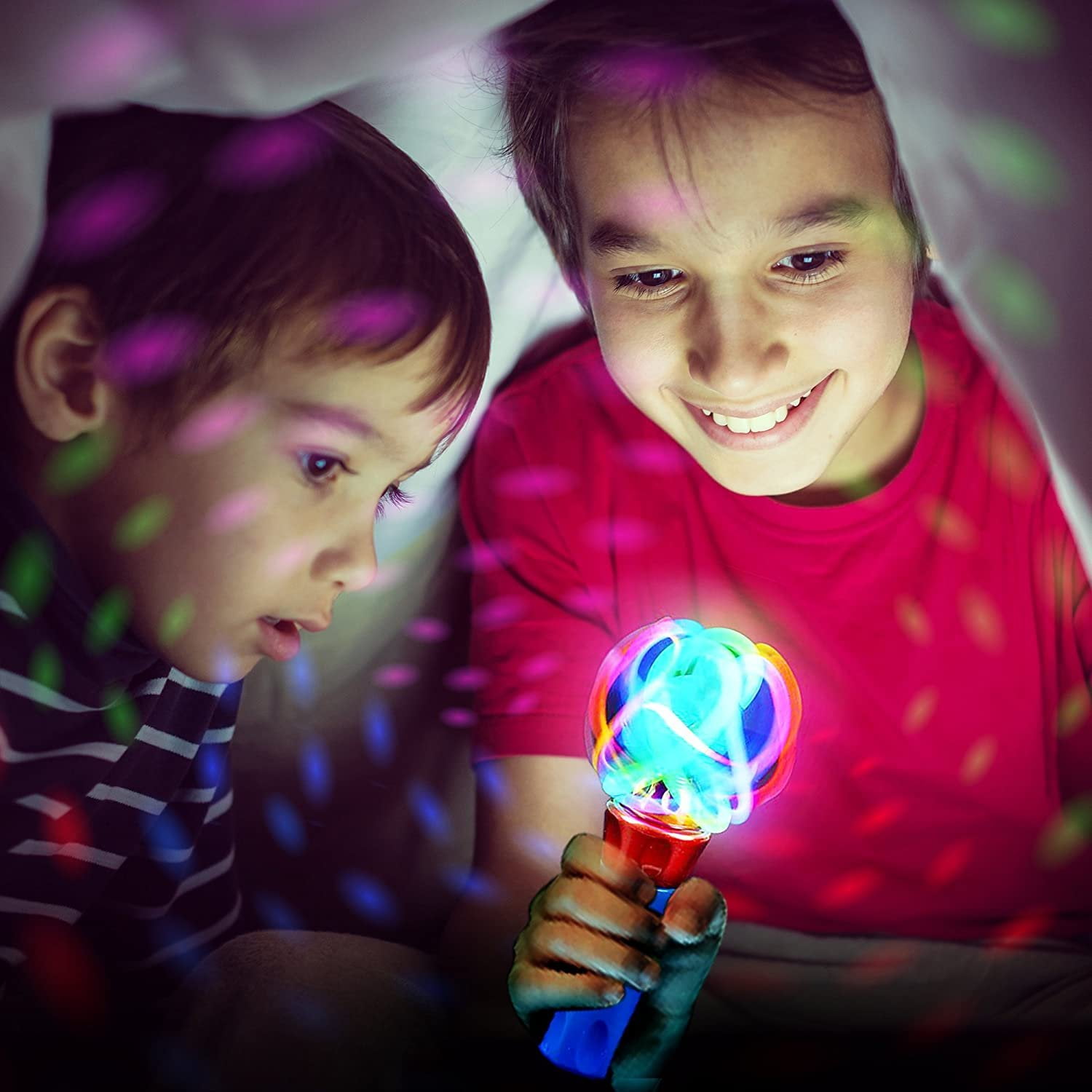 ArtCreativity Light-Up Orbiter Spinning Wands, Set of 2 LED Spin Toys for Kids, Birthday Gift & Party Favor
