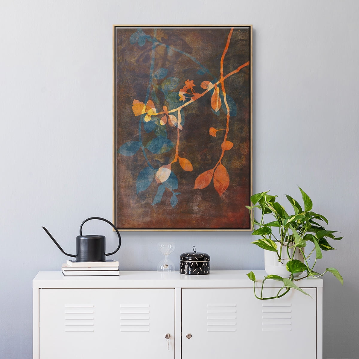 Branching Out V Framed Premium Gallery Wrapped Canvas - Ready to Hang - 17 x 25 - Natural Wood Floating Frame