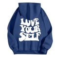 thumbnail image 3 of Women's Oversized Hoodie Slogan Letter Graphic Long Sleeve Sweatshirt Pullover With Pockets Zipper Sweatshirt Tunic Long Ladies Hoodie Women Sweatshirts Women's Long Zip Hoodie Full Length Hoodies for, 3 of 4