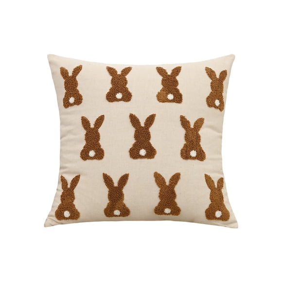 Embroidered Rabbits Pillow Cushion Easter Living Room Sofa Headboard Backrest Cushion Pillowcase
