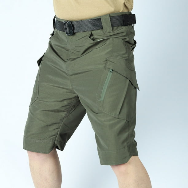 Ceisia Men's Gift Slim Knee-Length Outdoor Shorts Quick-Dry Abrasion-Resistant Zipper Cargo Pockets Tactical Multi-Color