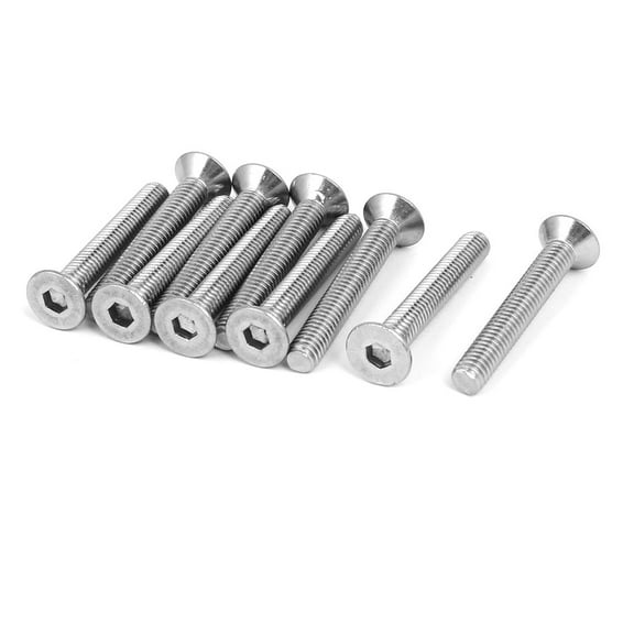Uxcell M6x40mm 304 Stainless Steel Flat Head Hex Socket Screws Fastener DIN7991 (10-pack)