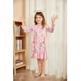 thumbnail image 5 of Oudiya Girls Pajama Dress Long Sleeve cartoon print Cat Nightgown Sleepwear, 5 of 8