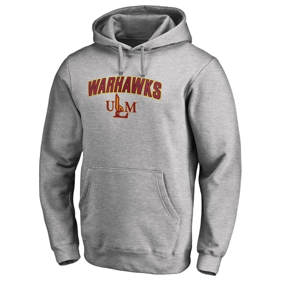 Men's Ash ULM Warhawks Proud Mascot Pullover Hoodie