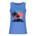 thumbnail image 4 of IYTR Mens Summer Sleeveless Tee Shirts Sleeveless T Shirts Comfy Crewneck Casual Sunset Coconut Tree Printing Summer Workout Tee Shirt Tropical Beach Tank Tops Blue XXL, 4 of 5