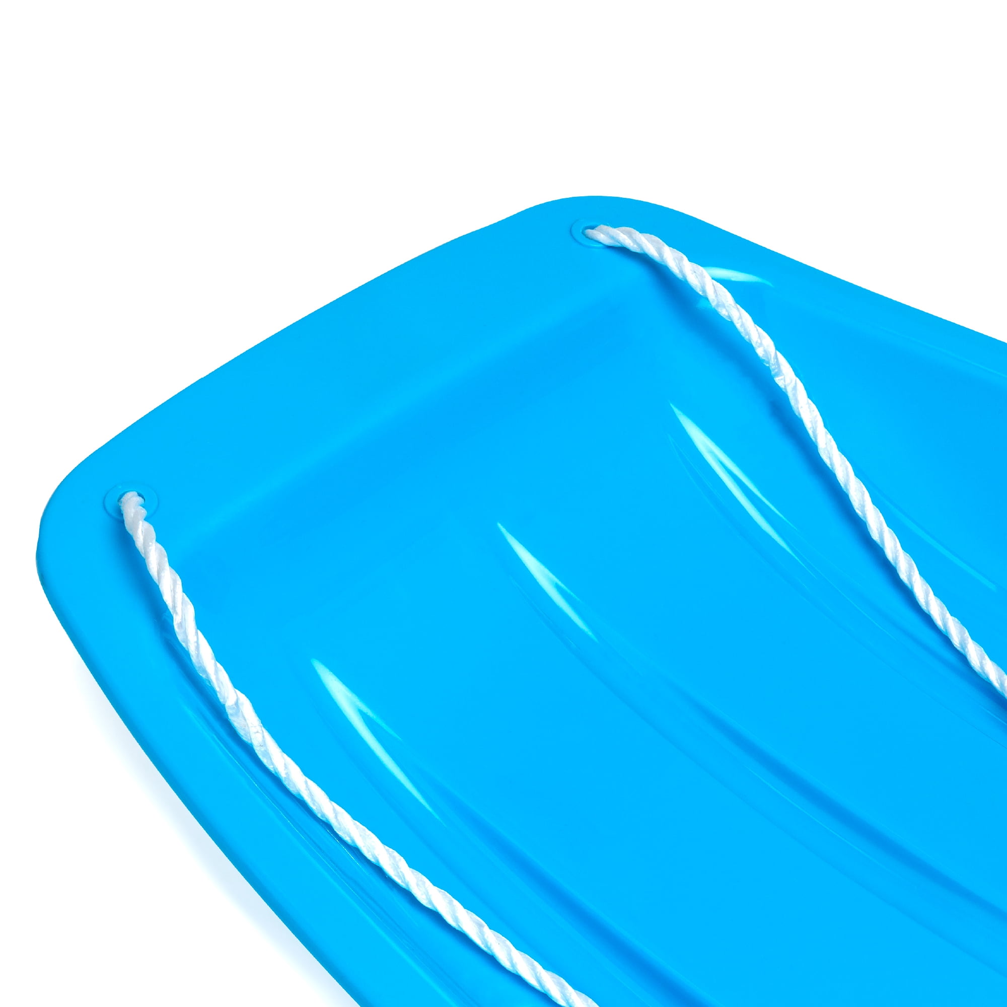 Best Choice Products 35in Kids Outdoor Plastic Sport Toboggan Winter Snow Sled Board w/ Pull Rope, 2 Handles - Ice Blue