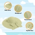 thumbnail image 3 of Straw Sun Summer Hat for Women, Female Wide Brim UPF 50+ UV Protection Bowknot Cap, Stylish Braid Visor, Ladies Foldable Roll Up Packable Floppy Beach Hat with Windproof Chin Strap,, 3 of 5