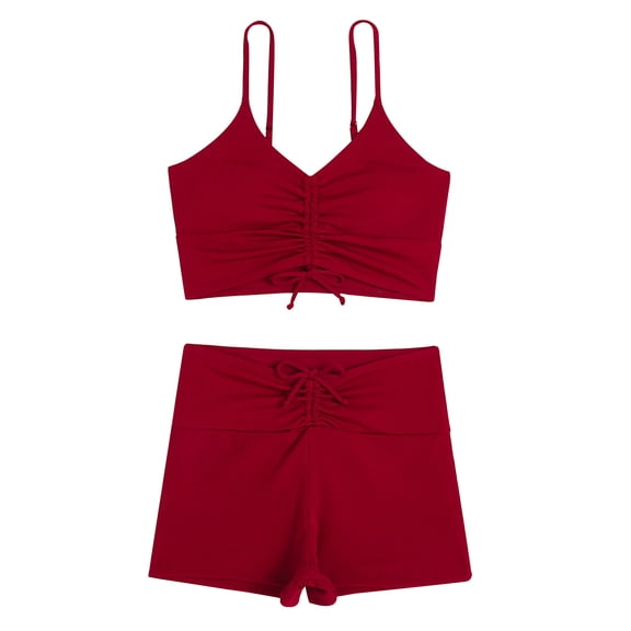 Tumotour Two-Piece Bathing Suits for Women's Swim Top With Boyshorts Summer Beachwear Swimsuits