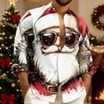 thumbnail image 2 of Atogsazn Men's Santa Graphic Shirts Christmas Button Down Long Sleeve Shirt Lightweight Outerwear Tops Blouse Beige XL Fashion, 2 of 5