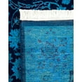 thumbnail image 5 of Hand-Knotted Wool Overdyed Contemporary Blue Area Rug 4' 1" x 6' 3", 5 of 8
